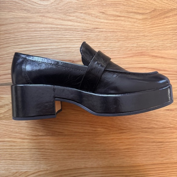Dolce Vita Black Loafers with Gold Buckle - Picture 6 of 12